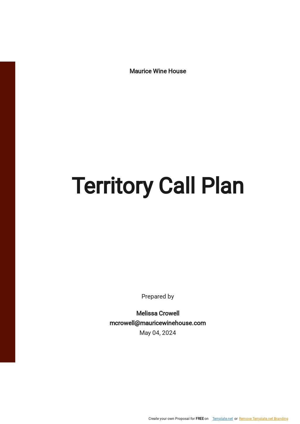 Territory Sales Plan Template Google Docs Word Apple Pages