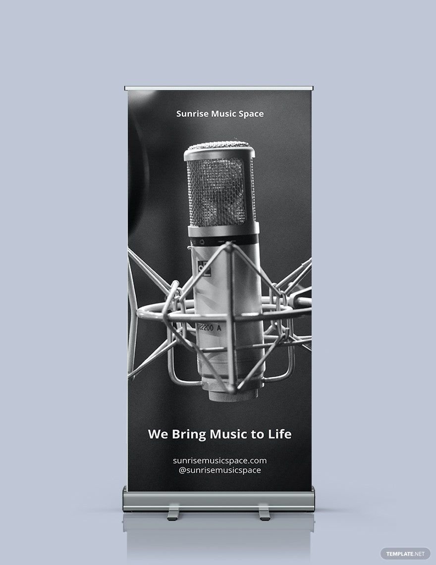Free Recording Studio Rollup Banner Template in Word