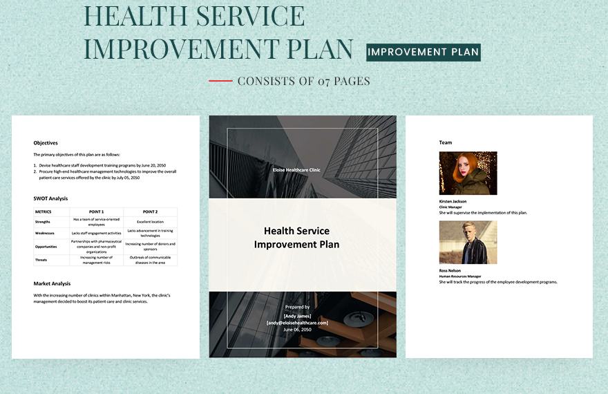 Health Service Improvement Plan Template
