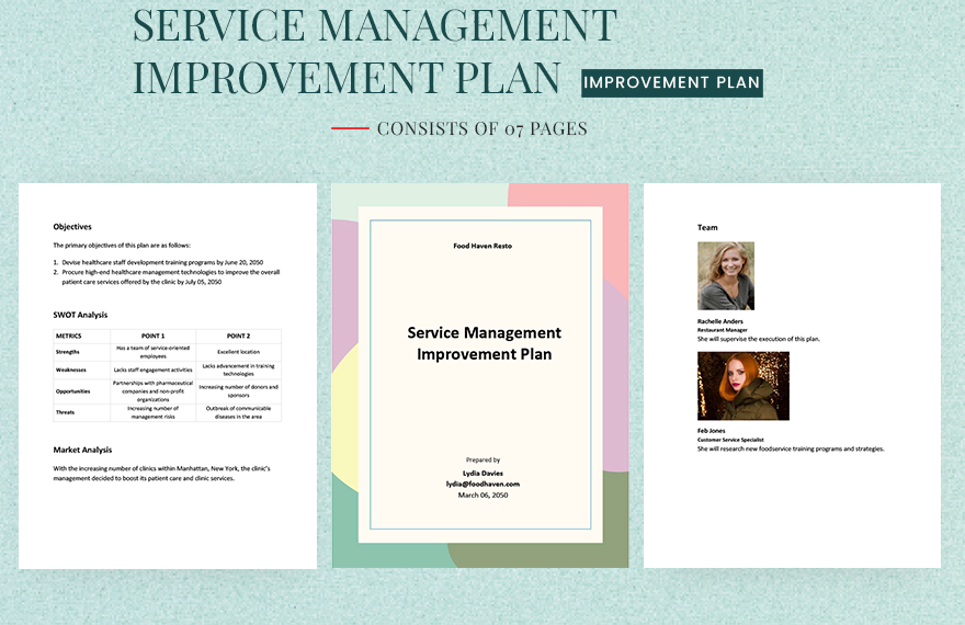 Service Management Improvement Plan Template