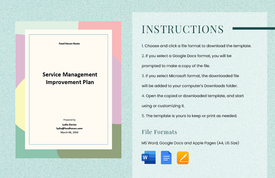 Service Management Improvement Plan Template
