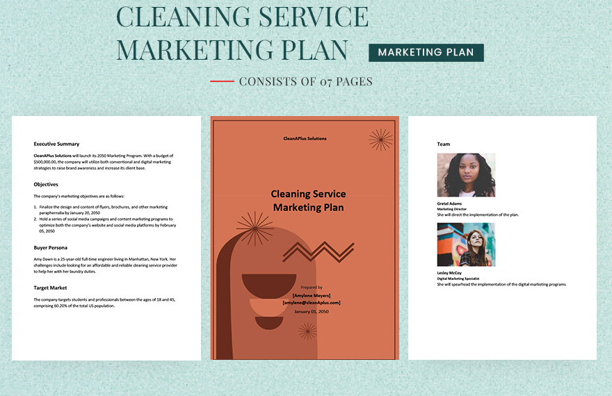 Cleaning Service Marketing Plan Template