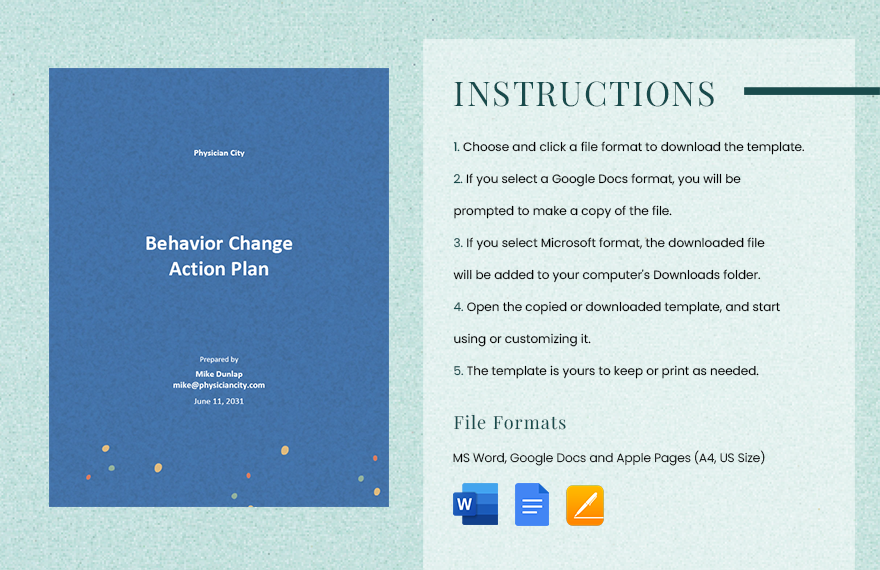 Behavior Change Action Plan Template