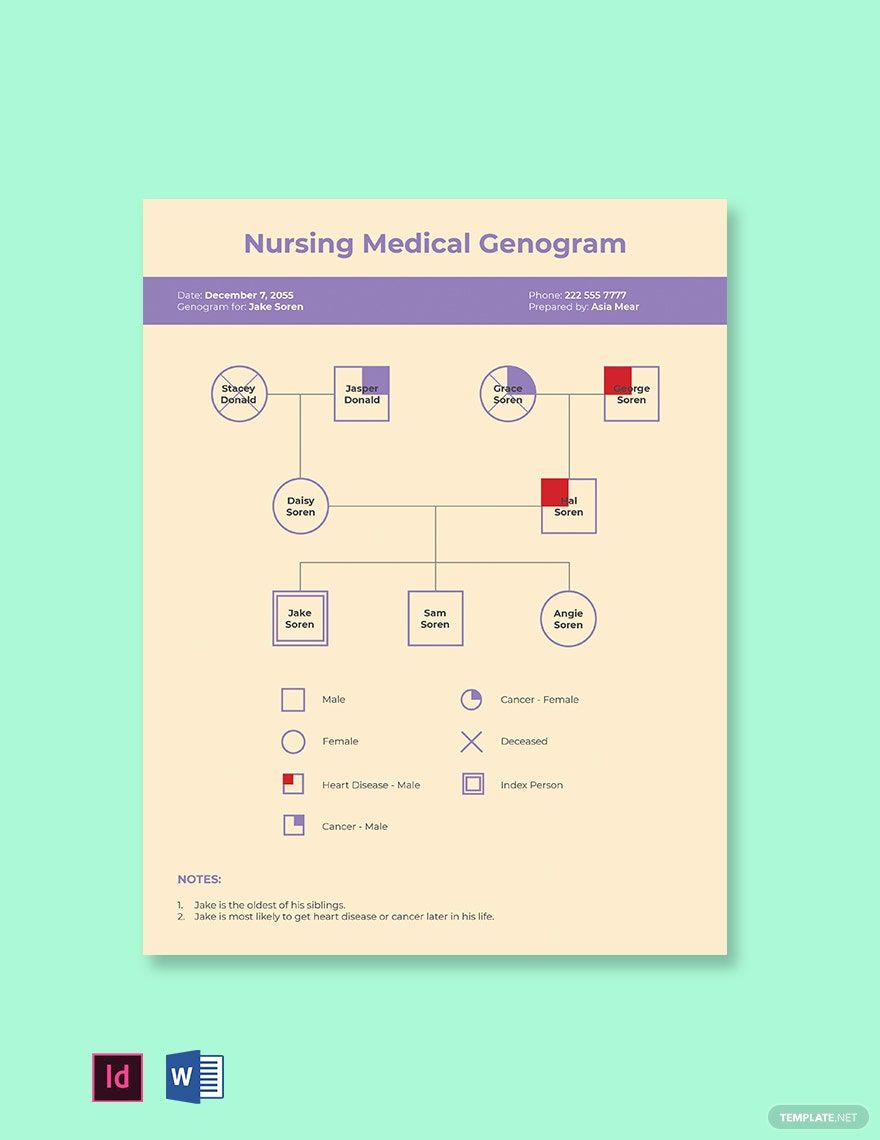 Free Nursing Assessment Genogram Template Google Docs, InDesign, Word