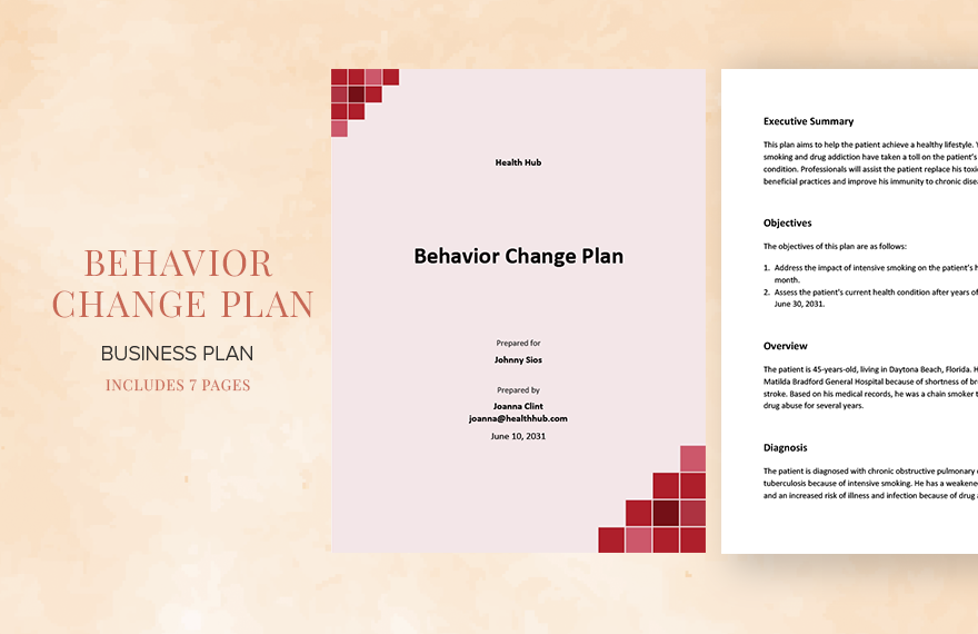 Simple Behavior Change Plan Template