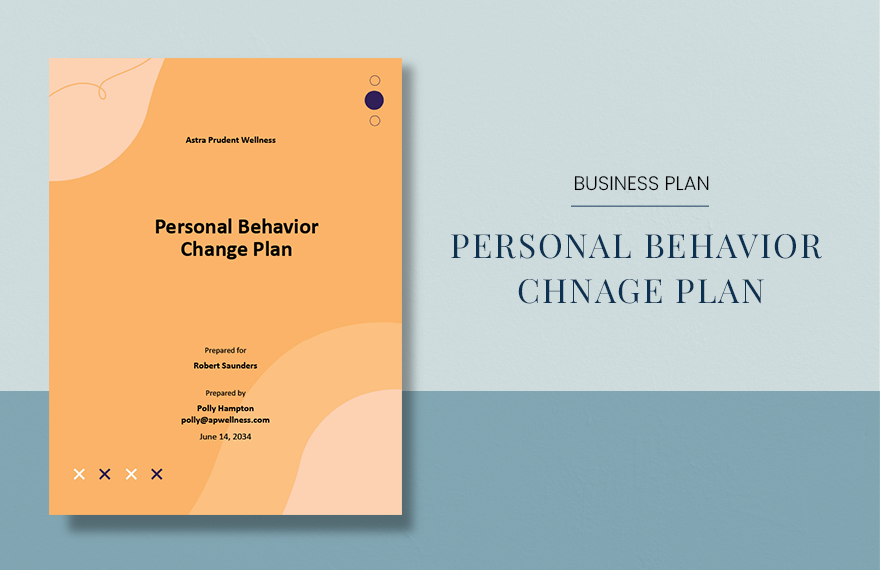Personal Behavior Change Plan Template