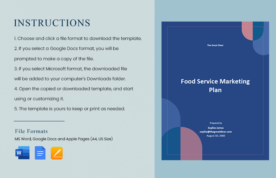 Food Service Marketing Plan Template 