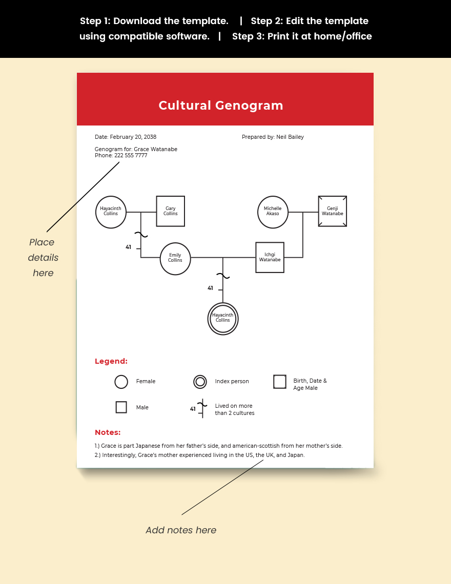 Sample Cultural Genogram Examples in InDesign Word Google Docs