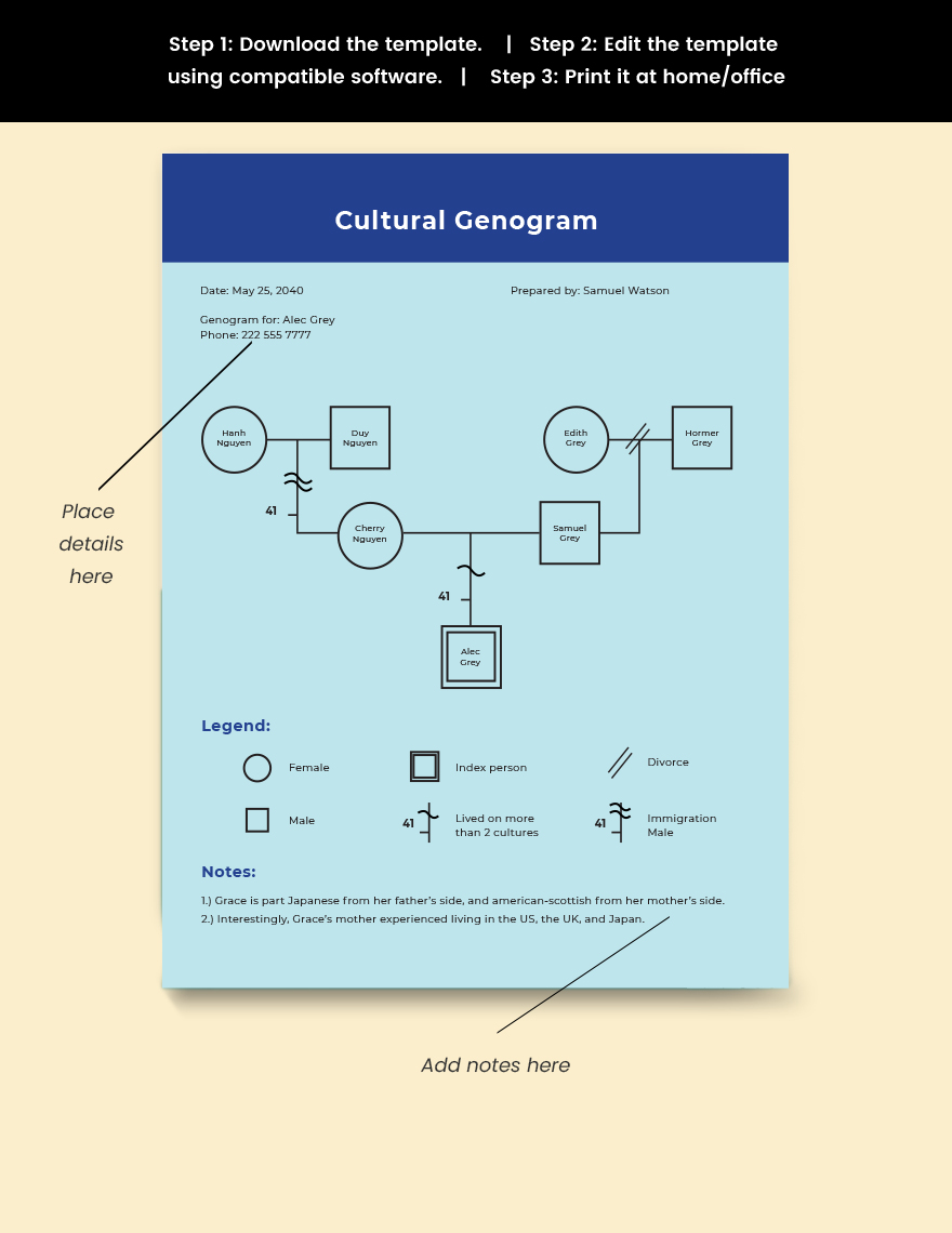 Simple Cultural Genogram Examples Download in Word, Google Docs