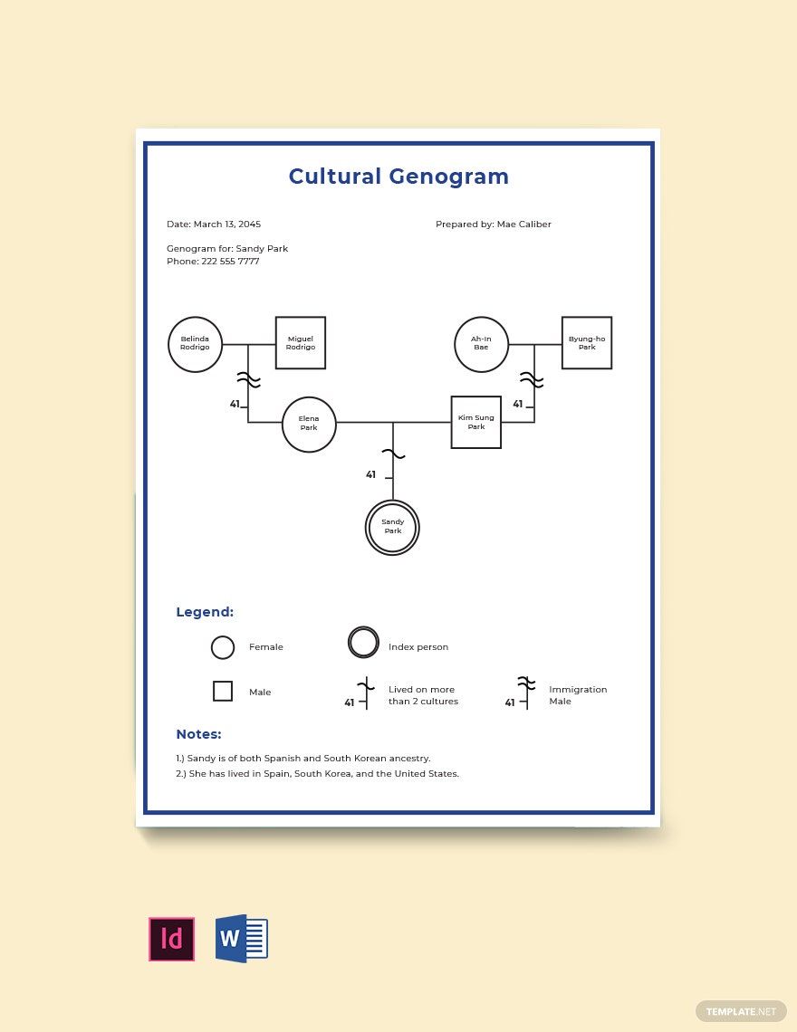 Basic Cultural Genogram Examples