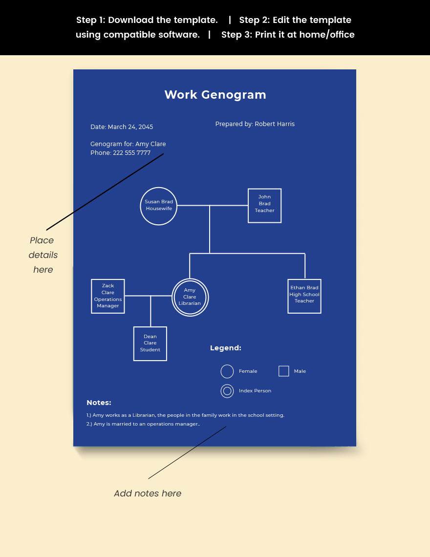 social work genogram template free using word