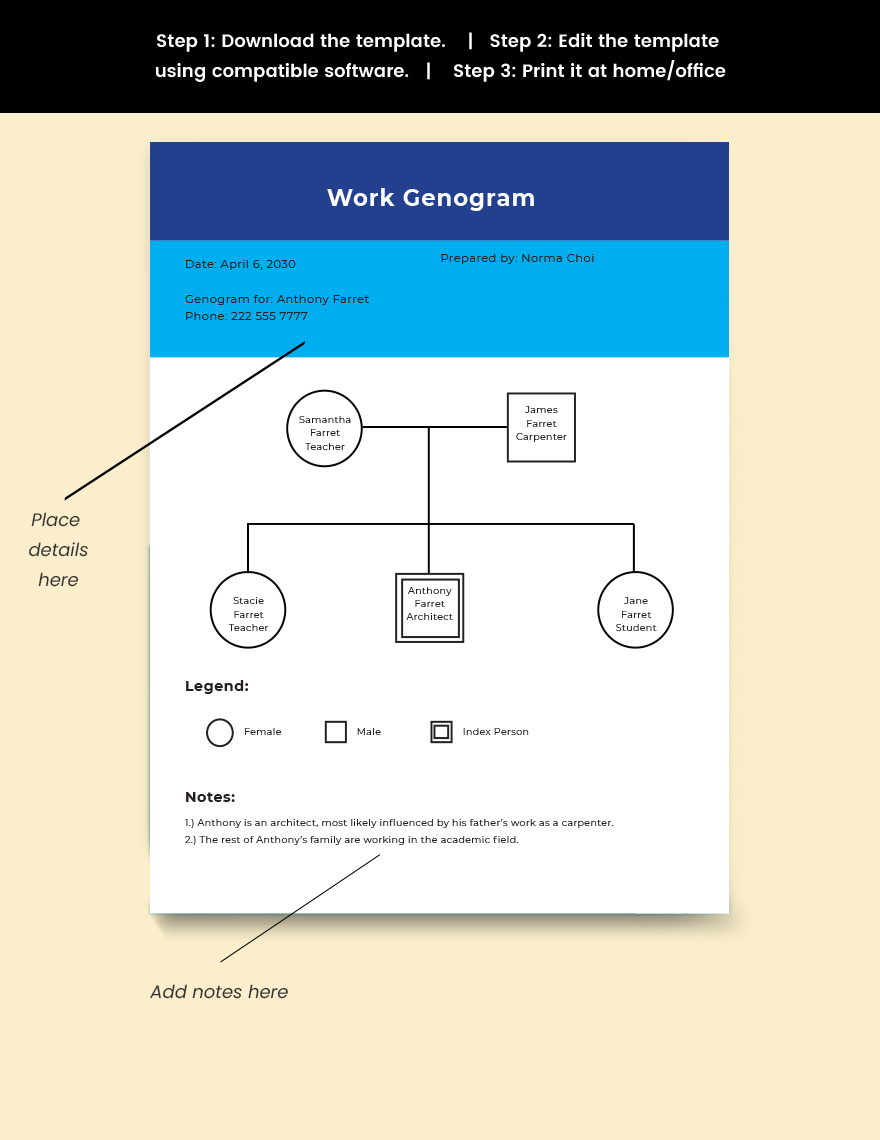 Basic Work Genogram Template