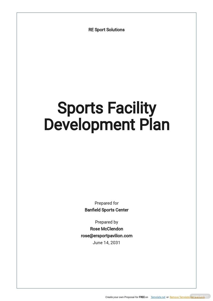 business plan for a sports complex
