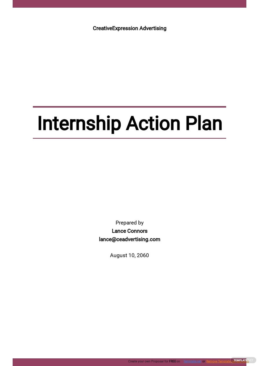 Internship Work Plan Template