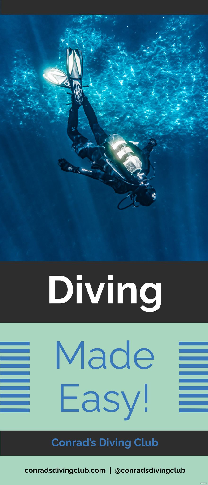 Summer Diving Club Rollup Banner Template