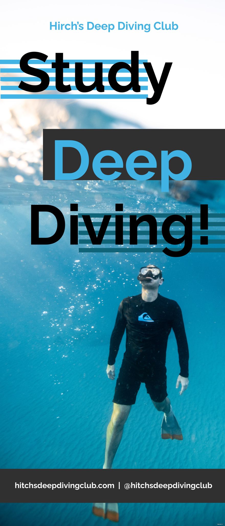 Free Deep Diving Club Rollup Banner Template