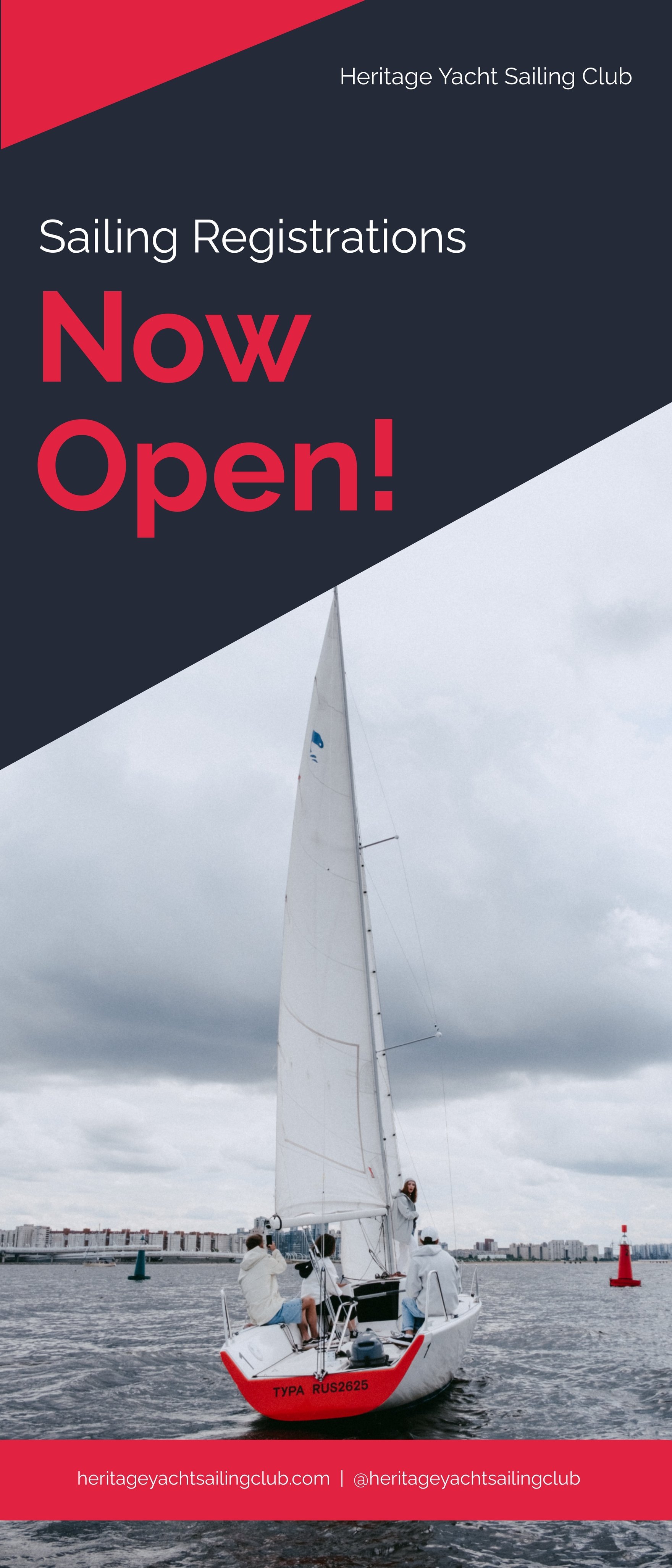 Yacht Sailing Club Rollup Banner Template