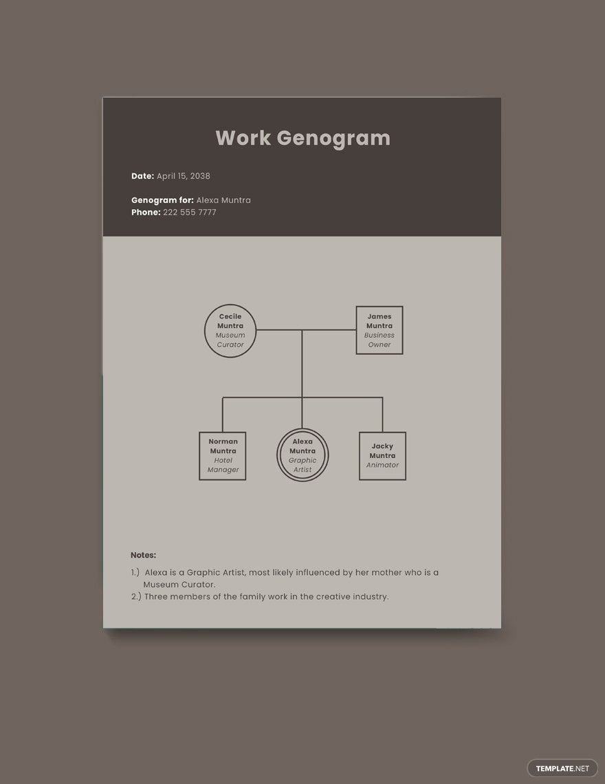 Blank Work Genogram Template