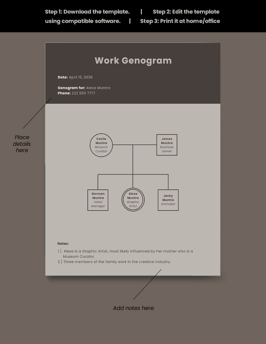 Blank Work Genogram Template