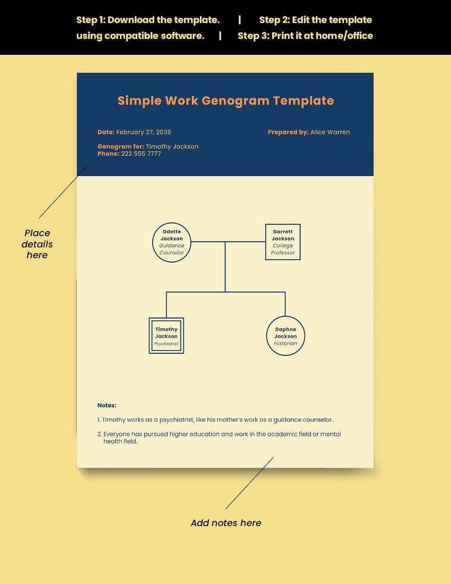 Simple Work Genogram Template