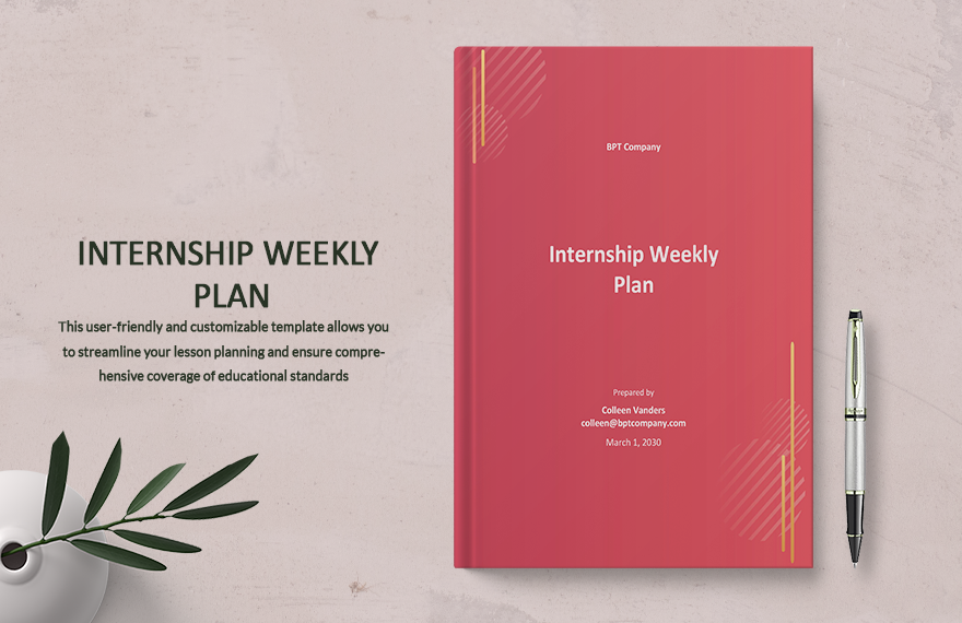 Internship Weekly Plan Template