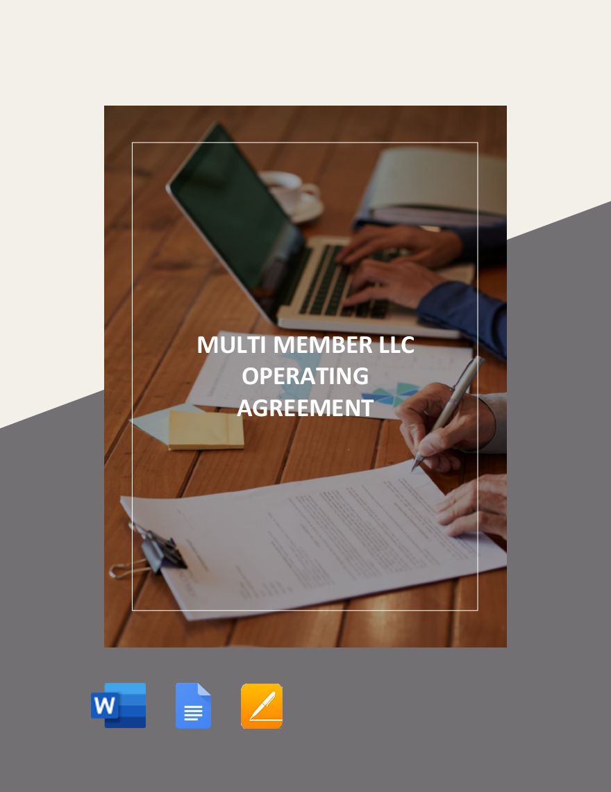Multi Member LLC Operating Agreement Template in Word, Google Docs, PDF, Apple Pages