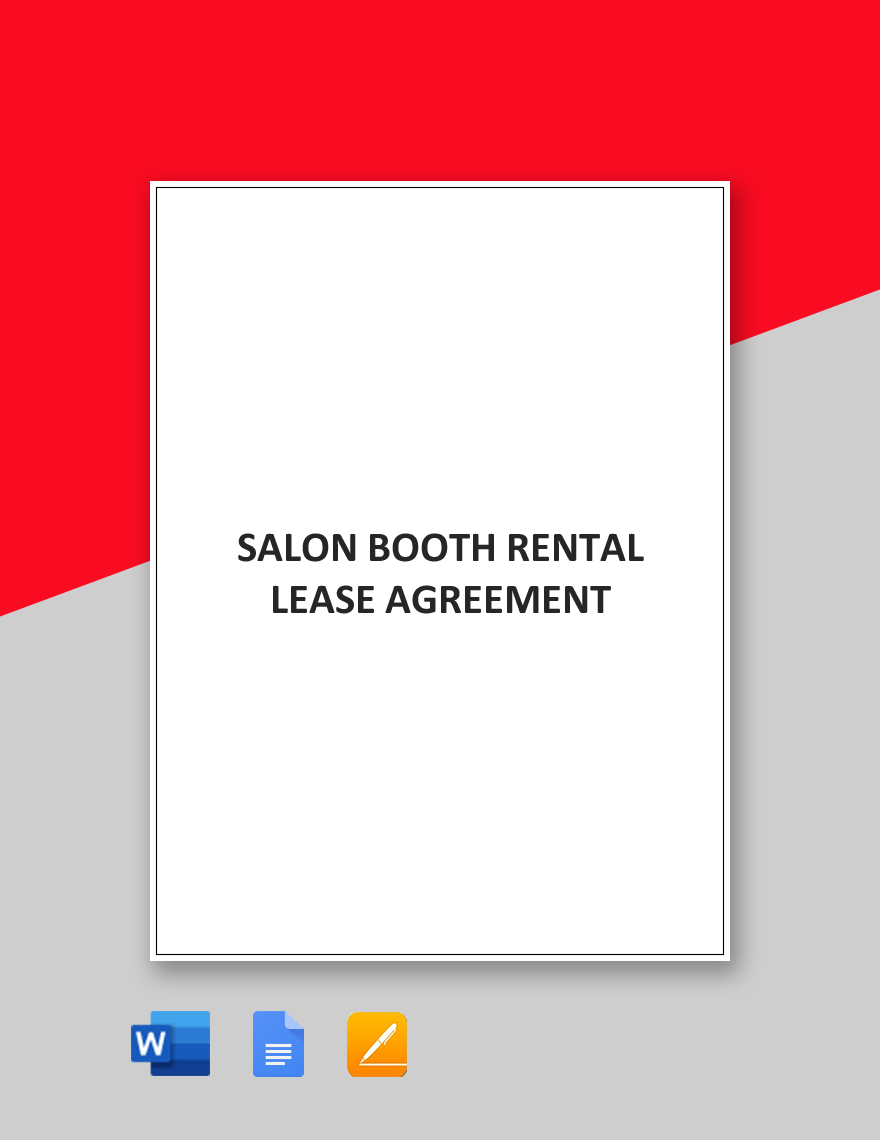 Salon Booth Rental Lease Agreement Template