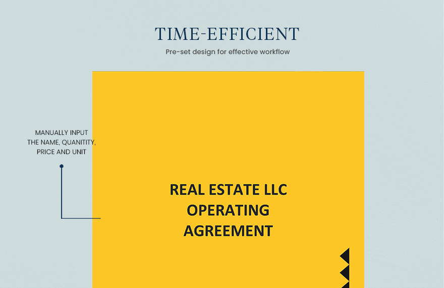 Real Estate LLC Operating Agreement Template