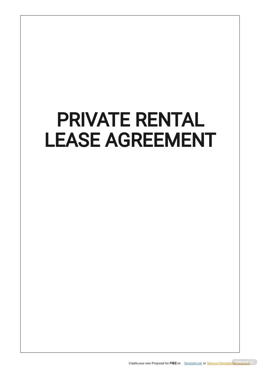 Private Vehicle Lease Agreement Template Free PDF Template