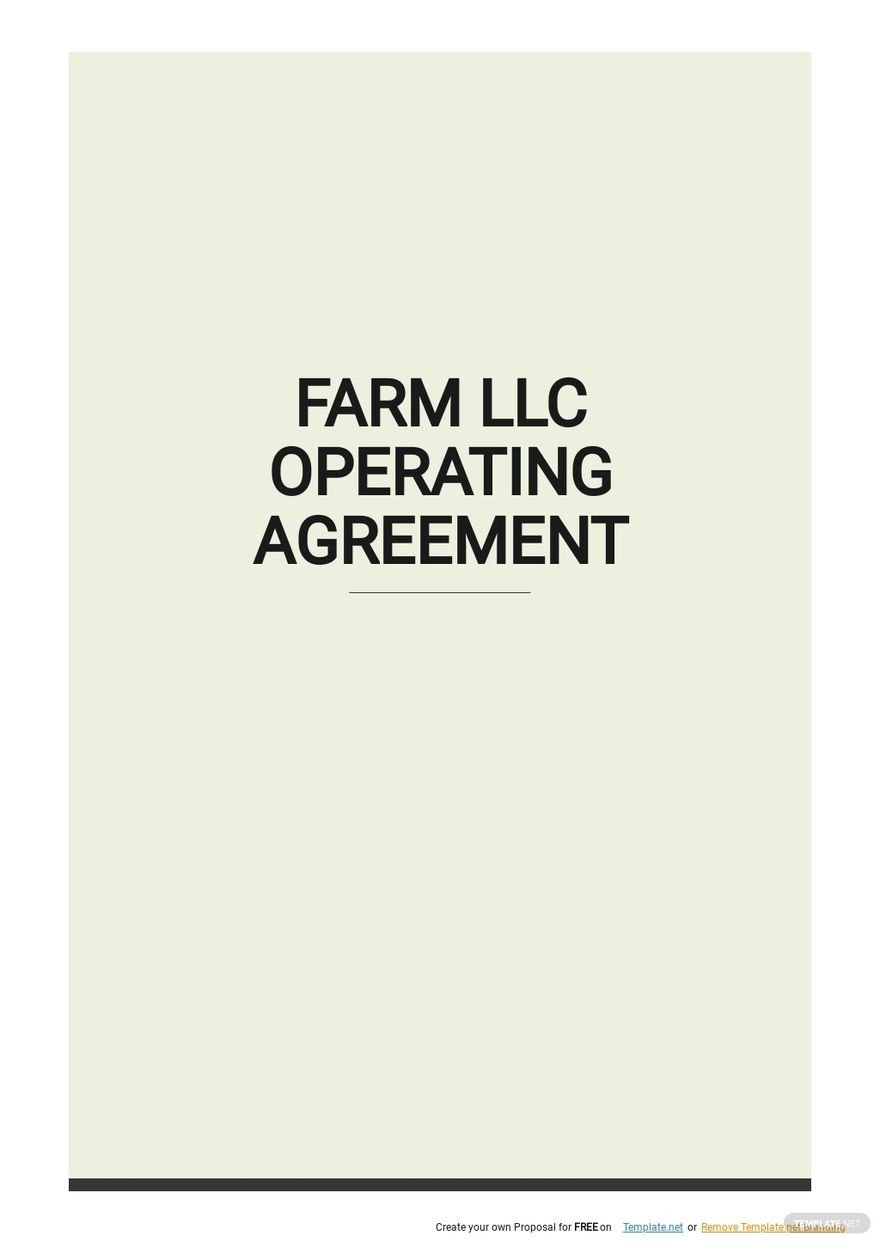 Farm LLC Operating Agreement Template .jpe