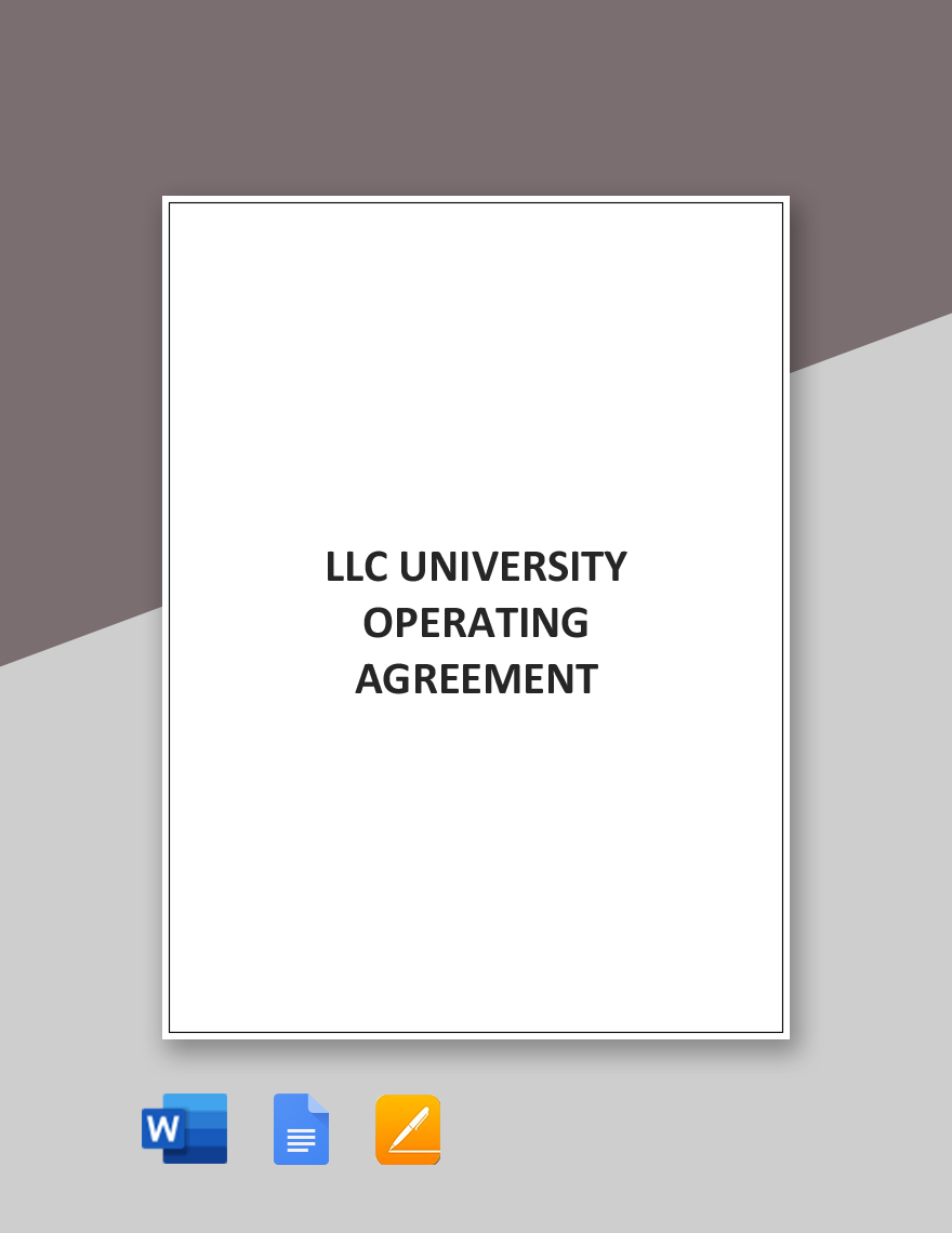 LLC University Operating Agreement Template