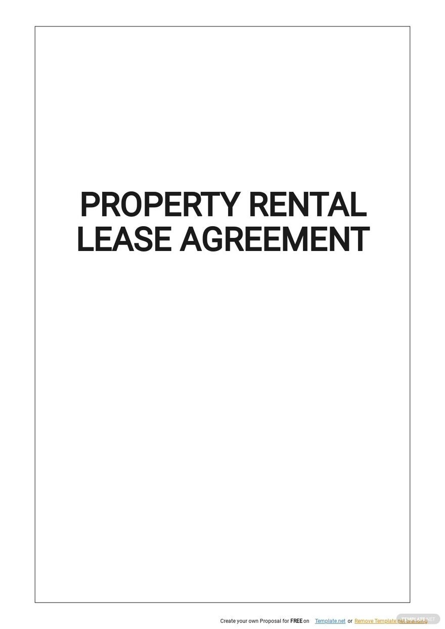 Property Rental Lease Agreement Template
