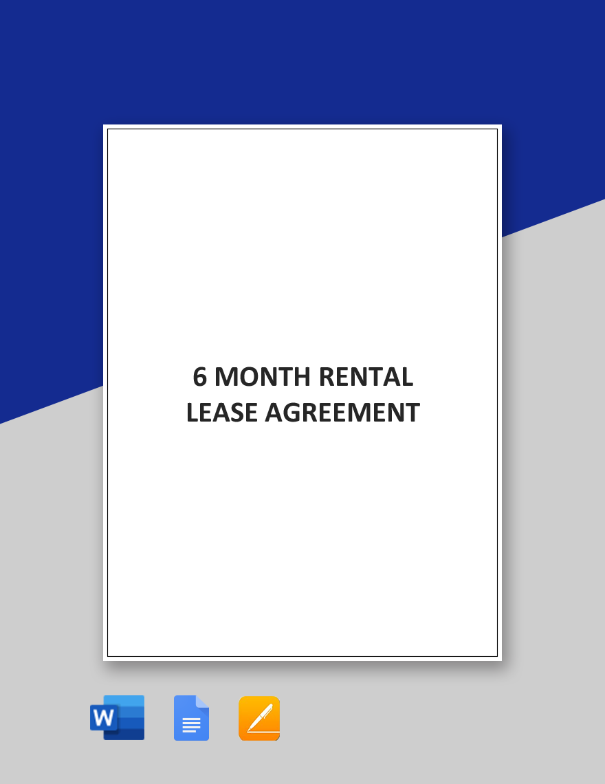 6 Month Rental Lease Agreement Template