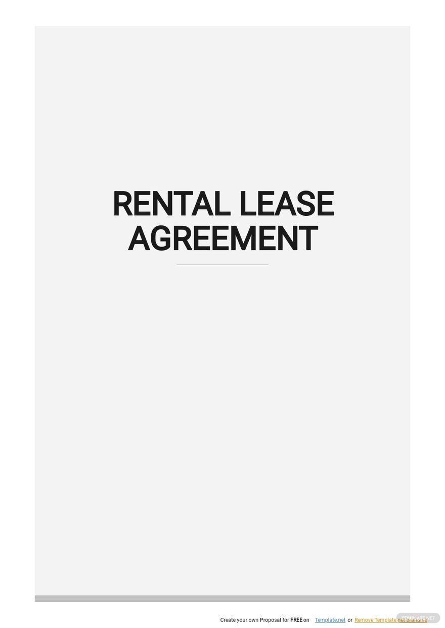 Rental Lease Agreement - Google Docs, Word, Apple Pages | Template.net