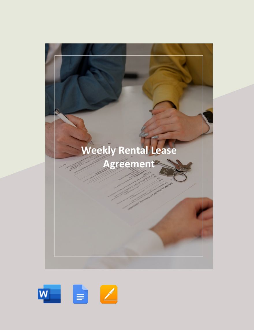 Weekly Rental Lease Agreement Template 