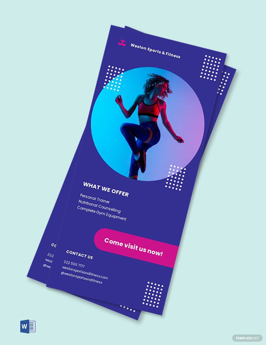 Sports & Fitness Rack Card Template