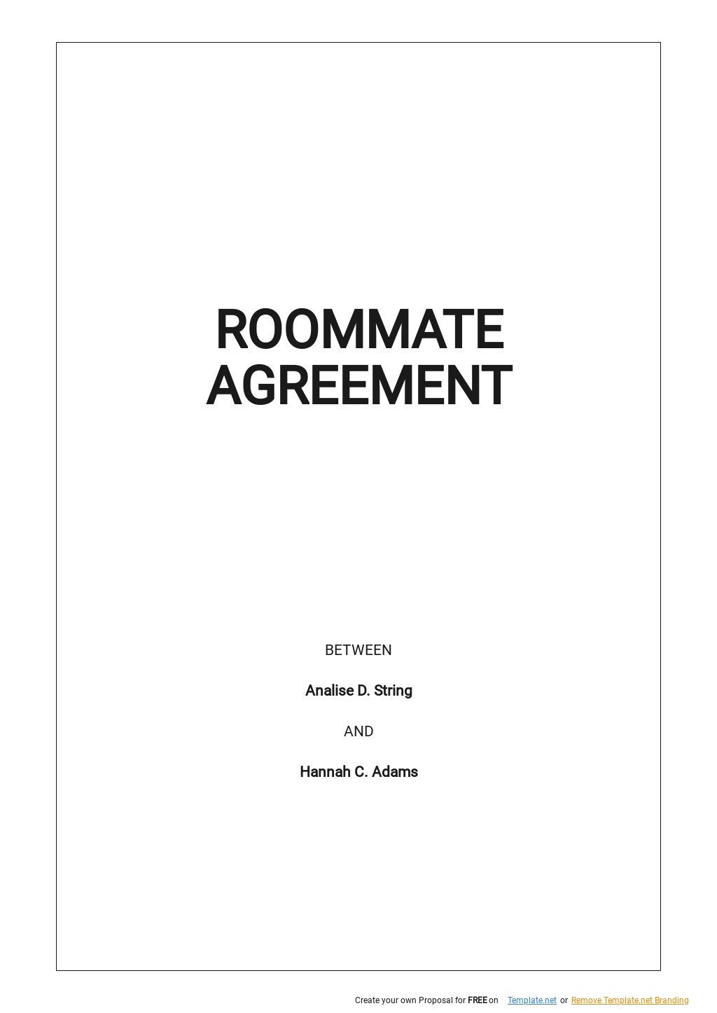 Free Roommate Agreement Google Docs Templates, 11+ Download