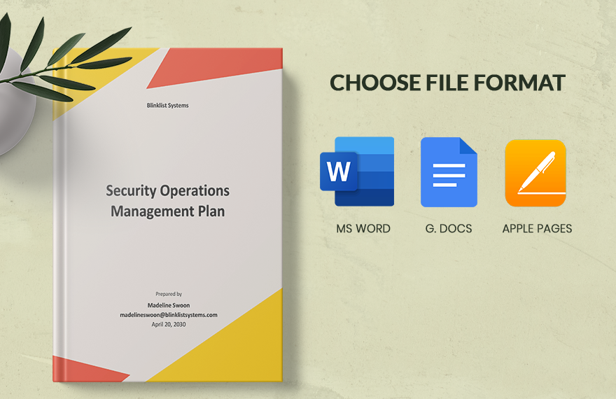 Security Operations Management Plan Template