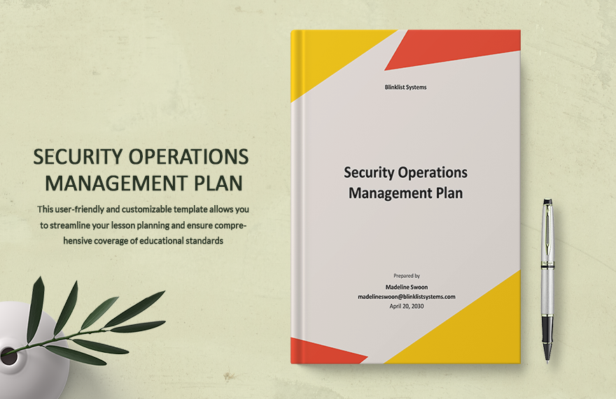 Security Operations Management Plan Template