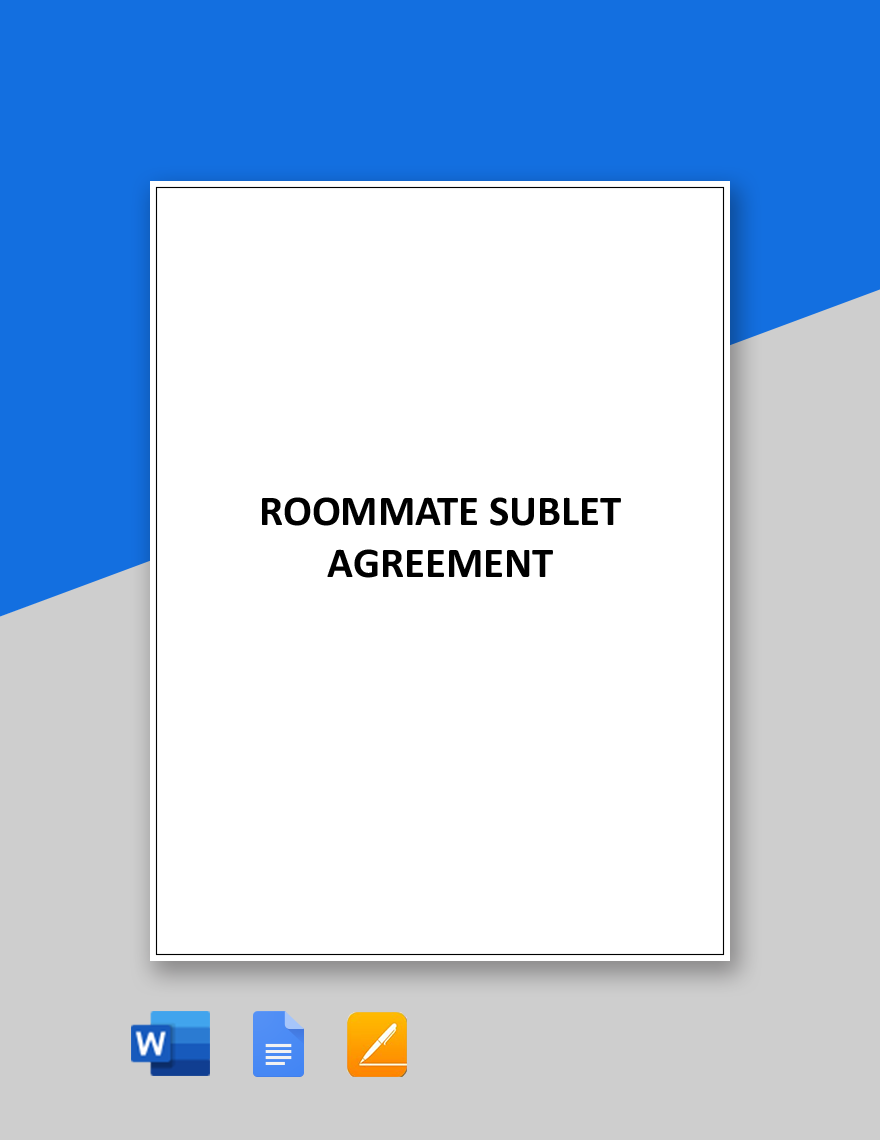 Roommate Sublet Agreement Template in Word, Google Docs, Apple Pages