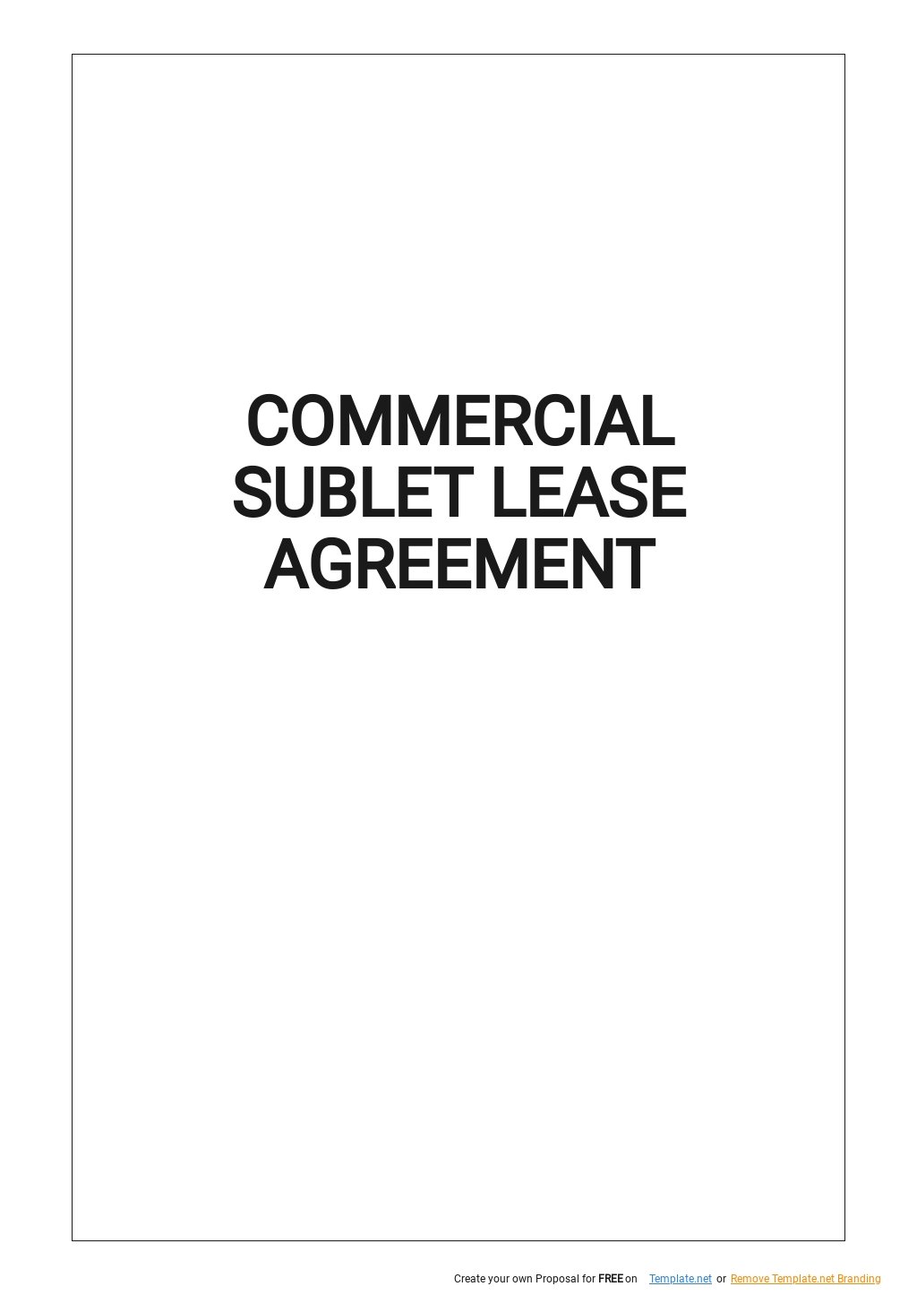 Commercial Lease Agreement Template Google Docs, Word, Apple Pages