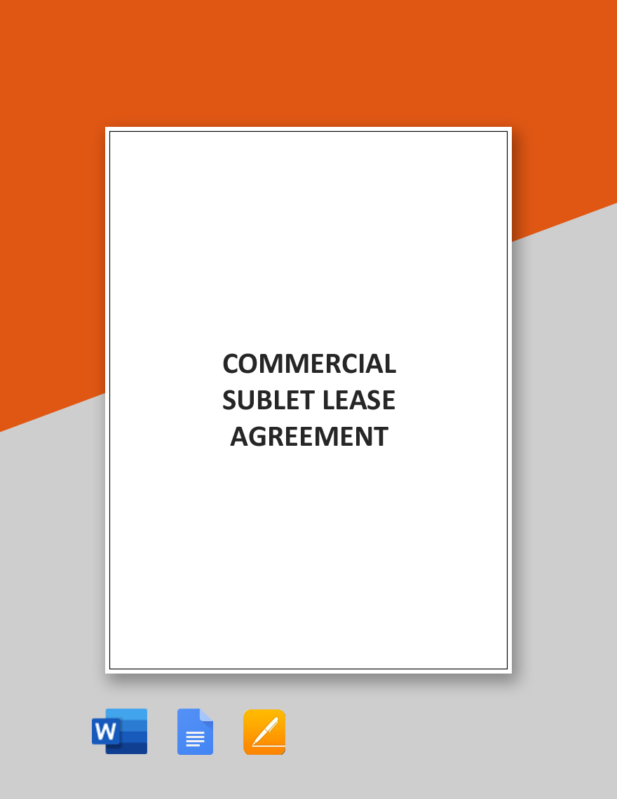 Commercial Sublet Lease Agreement Template