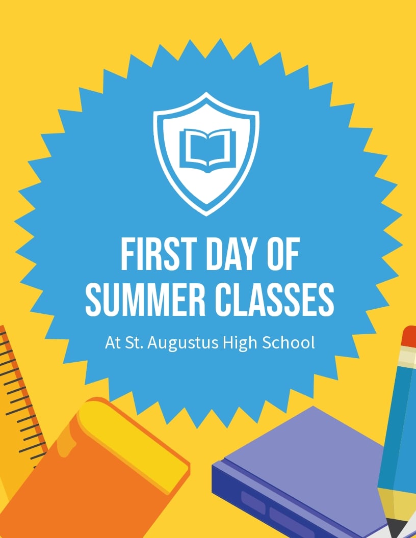 First Day of Summer School Flyer Template