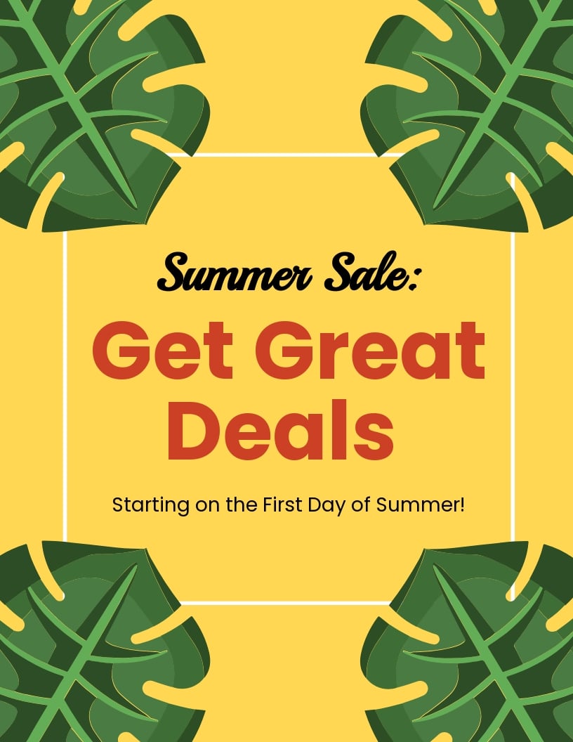 First Day of Summer Sale Flyer template
