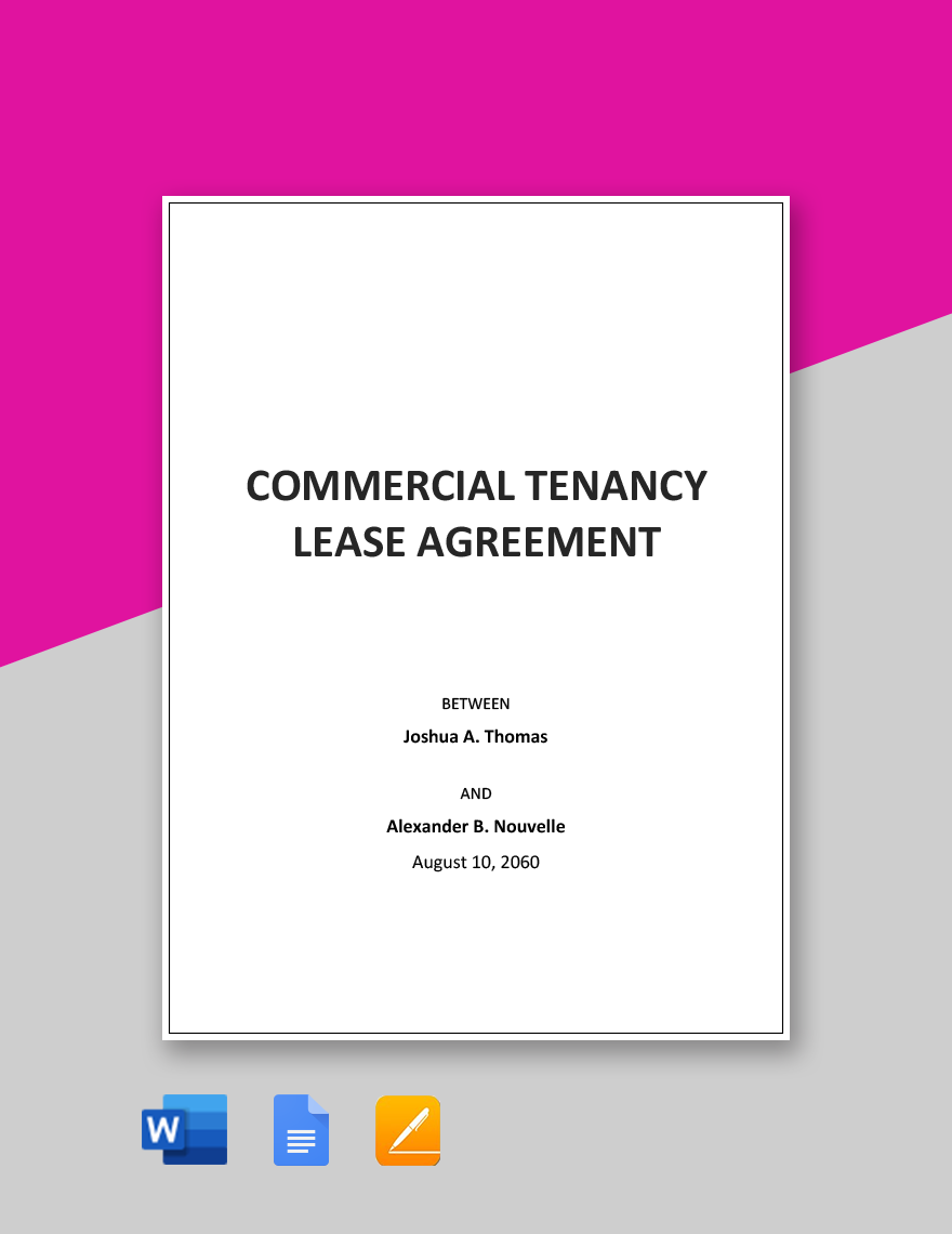Commercial Tenancy Lease Agreement Template 