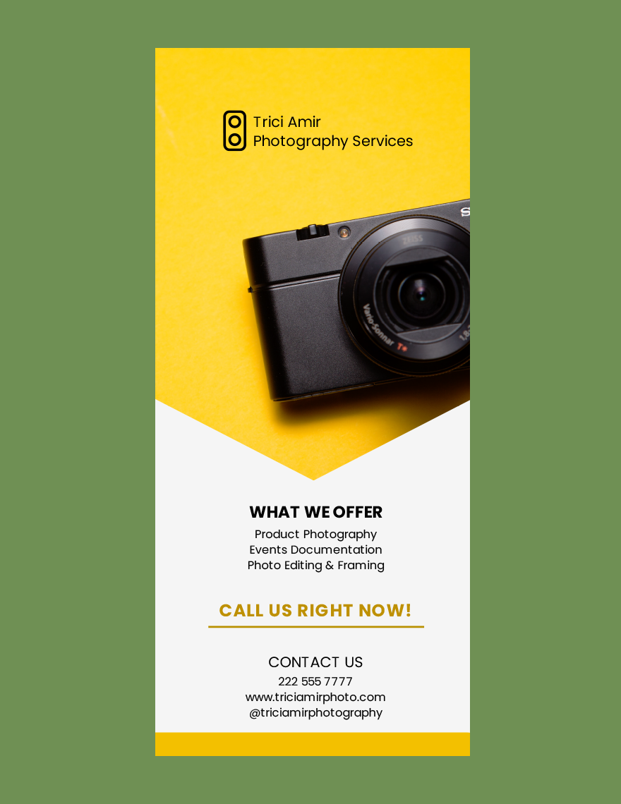 Professional Photography Rack Card Template
