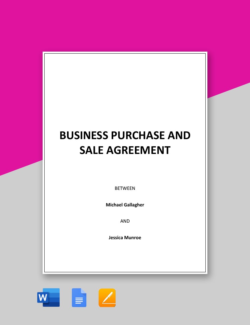 Business Purchase And Sale Agreement Template