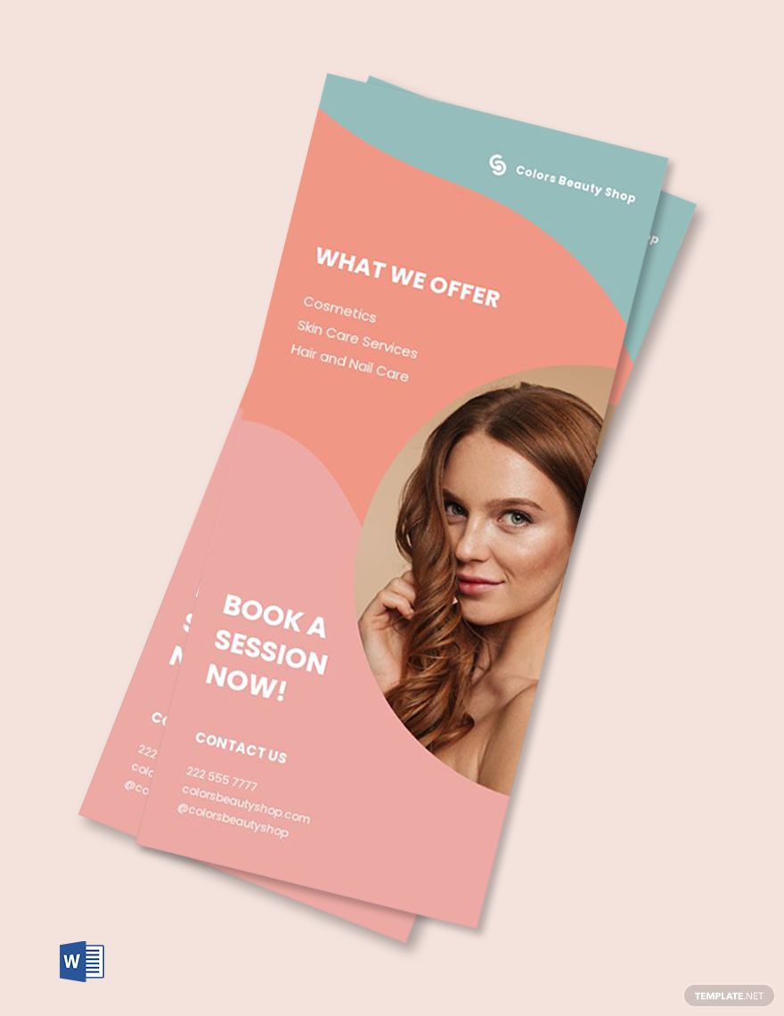 Free Modern Beauty Rack Card Template
