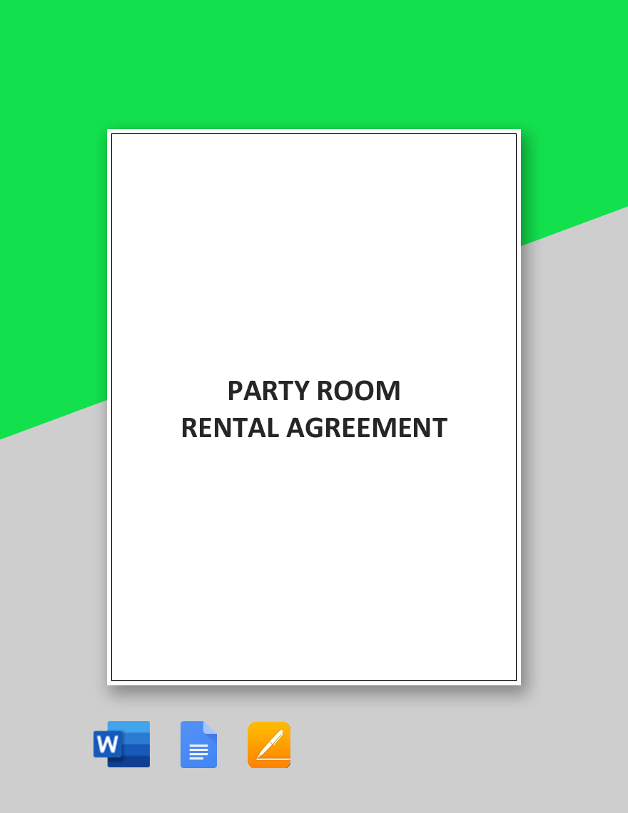 Party Room Rental Agreement Template