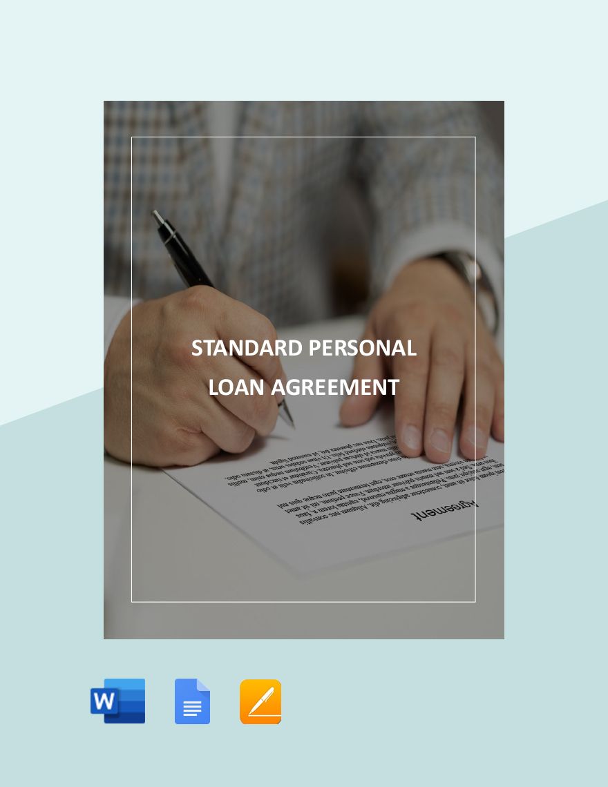 Free Standard Personal Loan Agreement Template